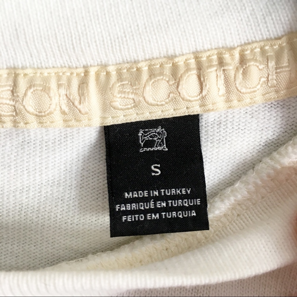Scotch & Soda ruffle short sleeve knit shirt cream off-white - Picture 5 of 6